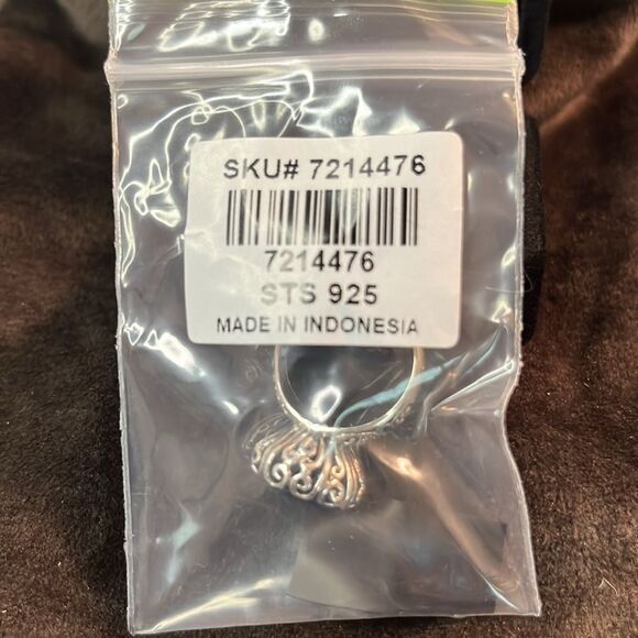 Solitaire Caribbean Quartz Sterling Silver Ring 6.25Ctw size 6 - Picture 12 of 12